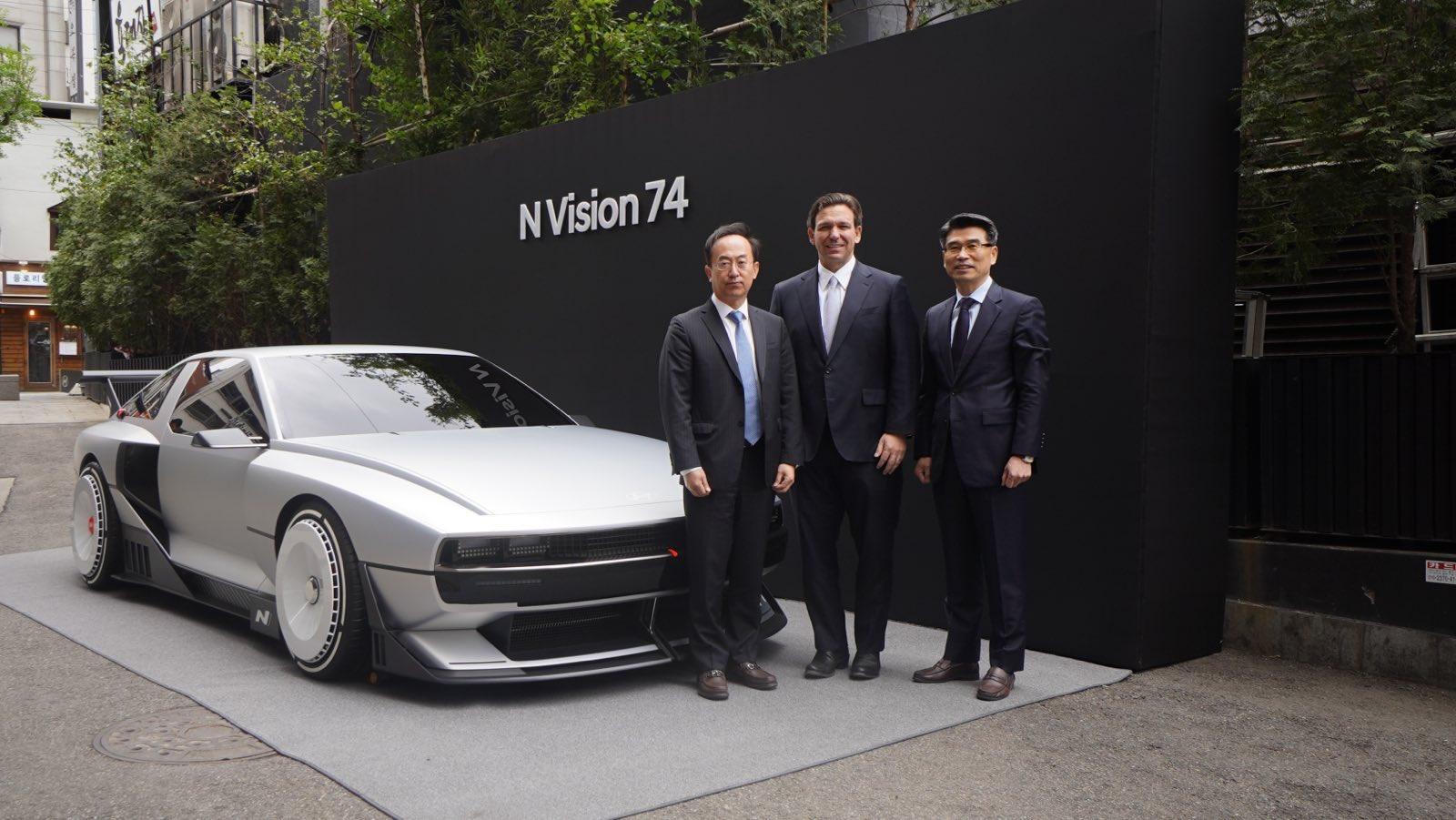 Governor Ron DeSantis visiting KIA Hyundai Presidents Concept Vehicle in Seoul, South Korea